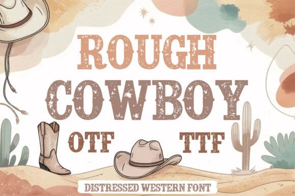 Rough Cowboy: The Bold Distressed Western Font