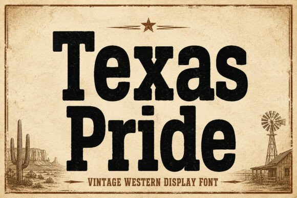 Texas Pride: A Bold Serif Font with Western Soul