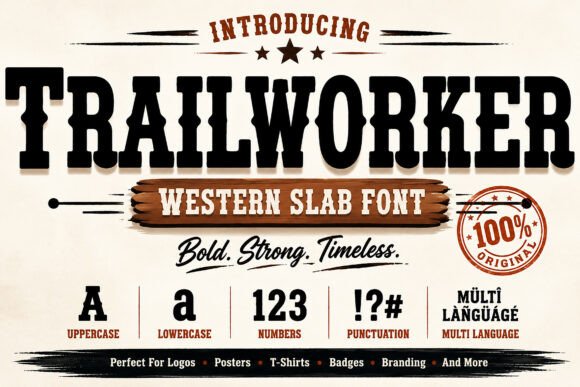 Trailworker: A Bold Vintage Slab Serif for Authentic Projects